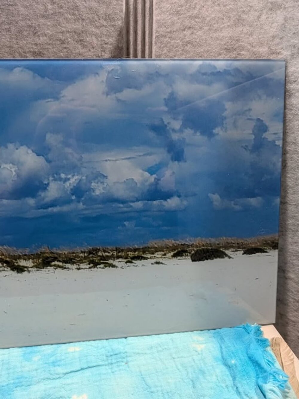 Fracture Me Glass Print -Coastal Sky & Sand (Original Photo)